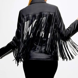 Real leather moto jacket